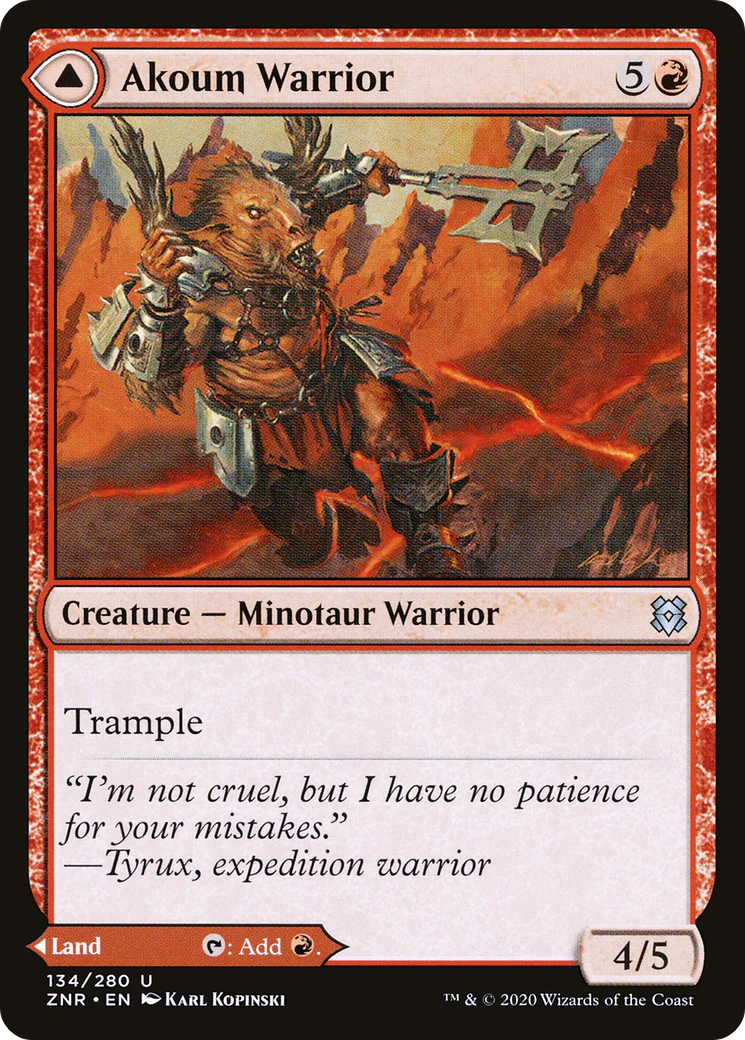 Akoum Warrior // Akoum Teeth (ZNR-134) - Zendikar Rising - Image 2