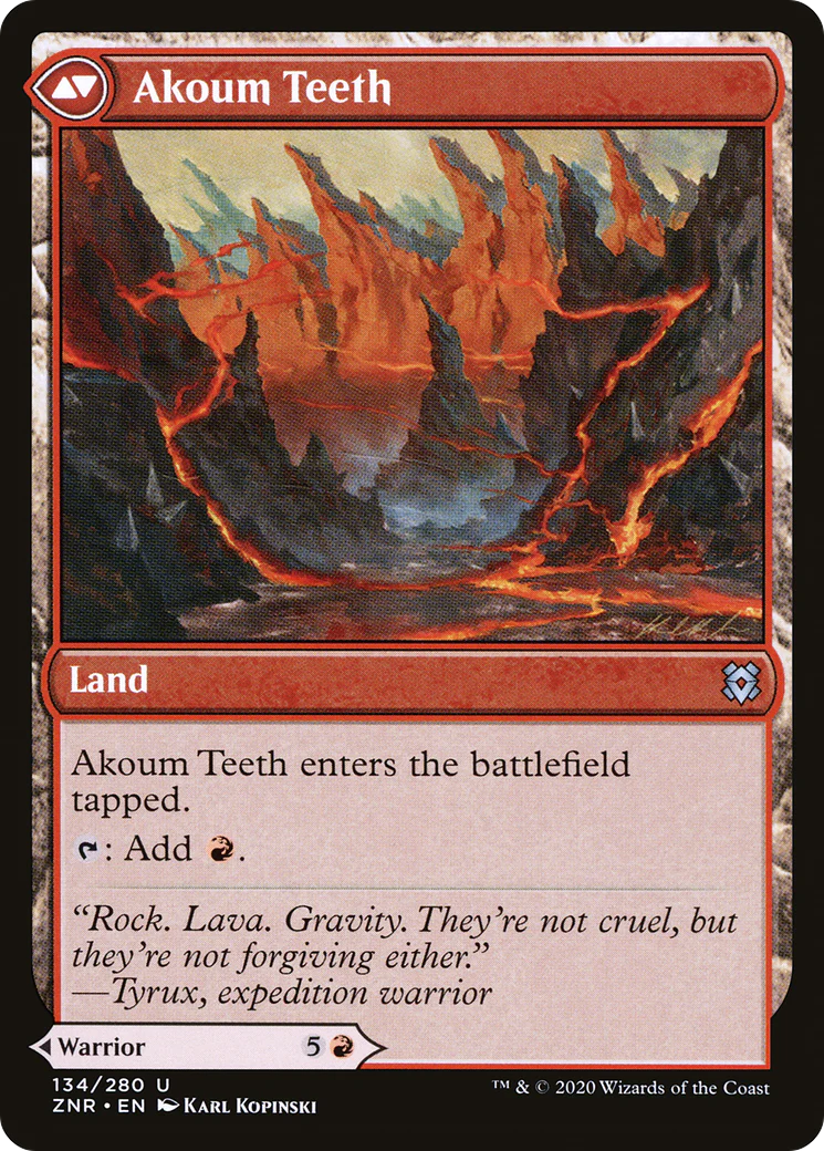 Akoum Warrior // Akoum Teeth (ZNR-134) - Zendikar Rising Foil - Image 2