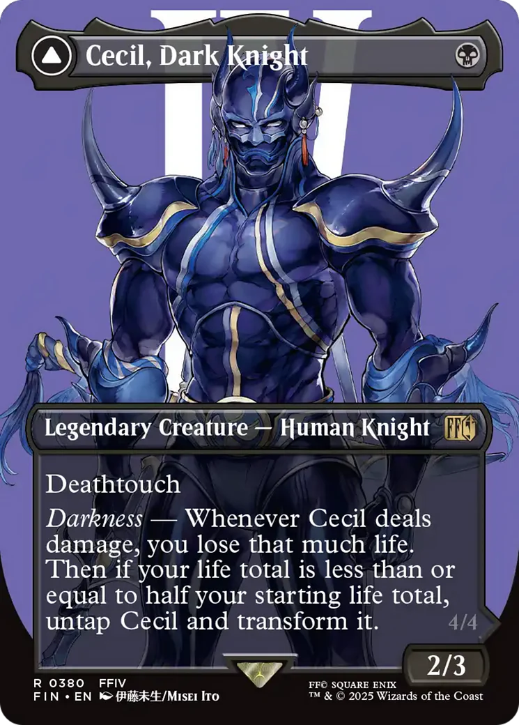 Cecil, Dark Knight // Cecil, Redeemed Paladin (FIN-380) - FINAL FANTASY (Borderless) Foil - Image 2