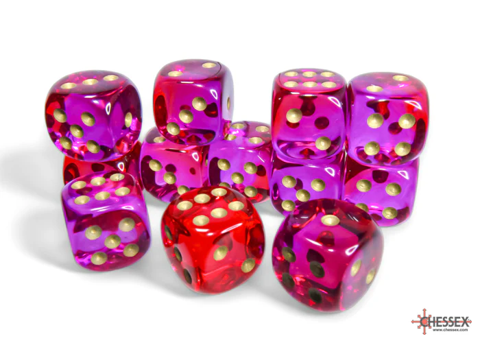 Chessex - 16mm d6 Dice Block (12 dice) - Various Colours - Image 23