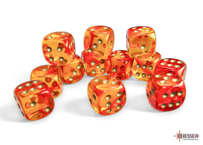 Chessex - 16mm d6 Dice Block (12 dice) - Various Colours - Image 24