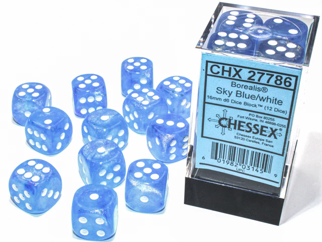 Chessex - 16mm d6 Dice Block (12 dice) - Various Colours - Image 29