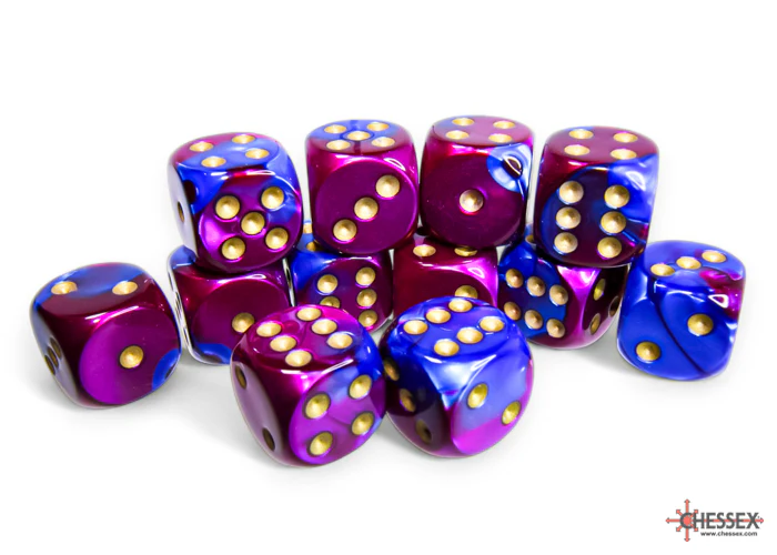 Chessex - 16mm d6 Dice Block (12 dice) - Various Colours - Image 4