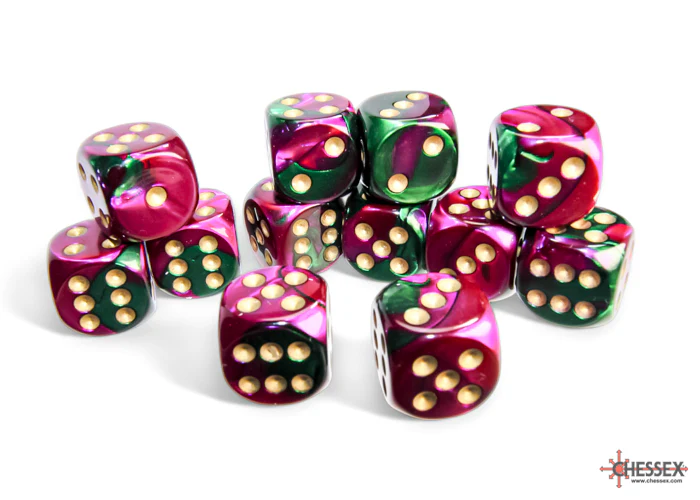 Chessex - 16mm d6 Dice Block (12 dice) - Various Colours - Image 9