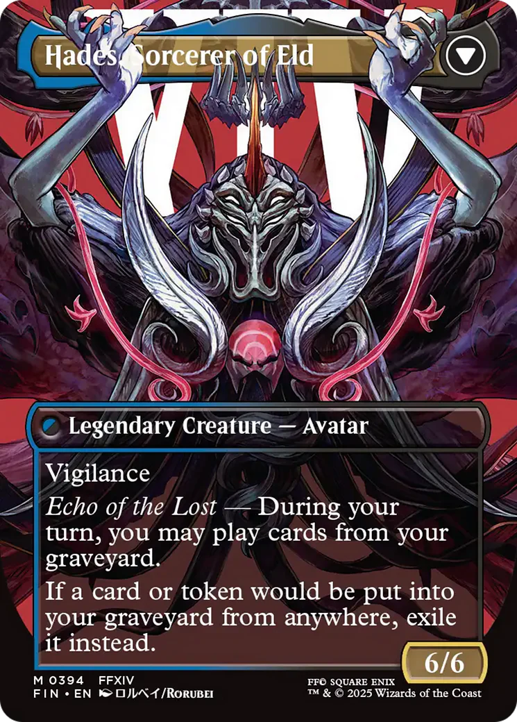 Emet-Selch, Unsundered // Hades, Sorcerer of Eld (FIN-394) - FINAL FANTASY (Borderless) Foil - Image 3