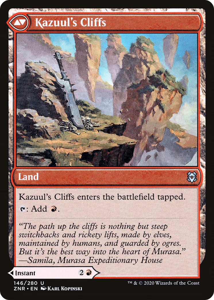 Kazuul's Fury // Kazuul's Cliffs (ZNR-146) - Zendikar Rising - Image 2