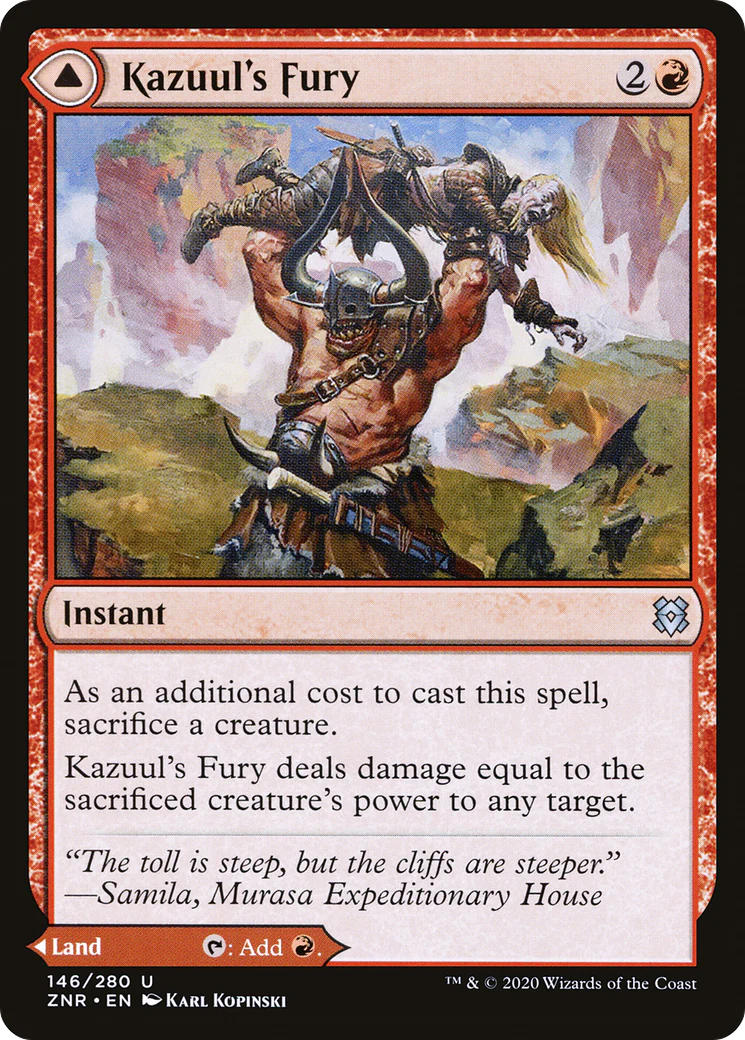 Kazuul's Fury // Kazuul's Cliffs (ZNR-146) - Zendikar Rising - Image 3