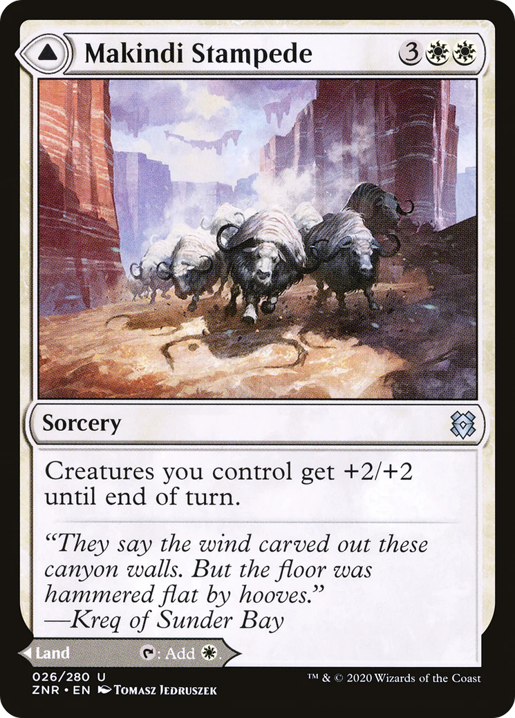 Makindi Stampede // Makindi Mesas (ZNR-026) - Zendikar Rising Foil - Image 3