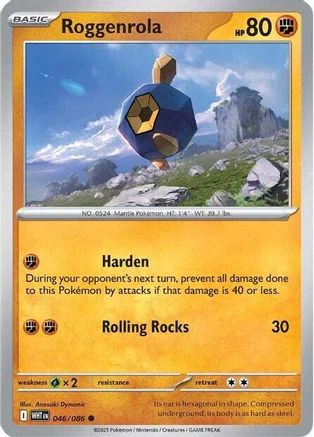 Roggenrola 46 - SV White Flare Reverse Holofoil