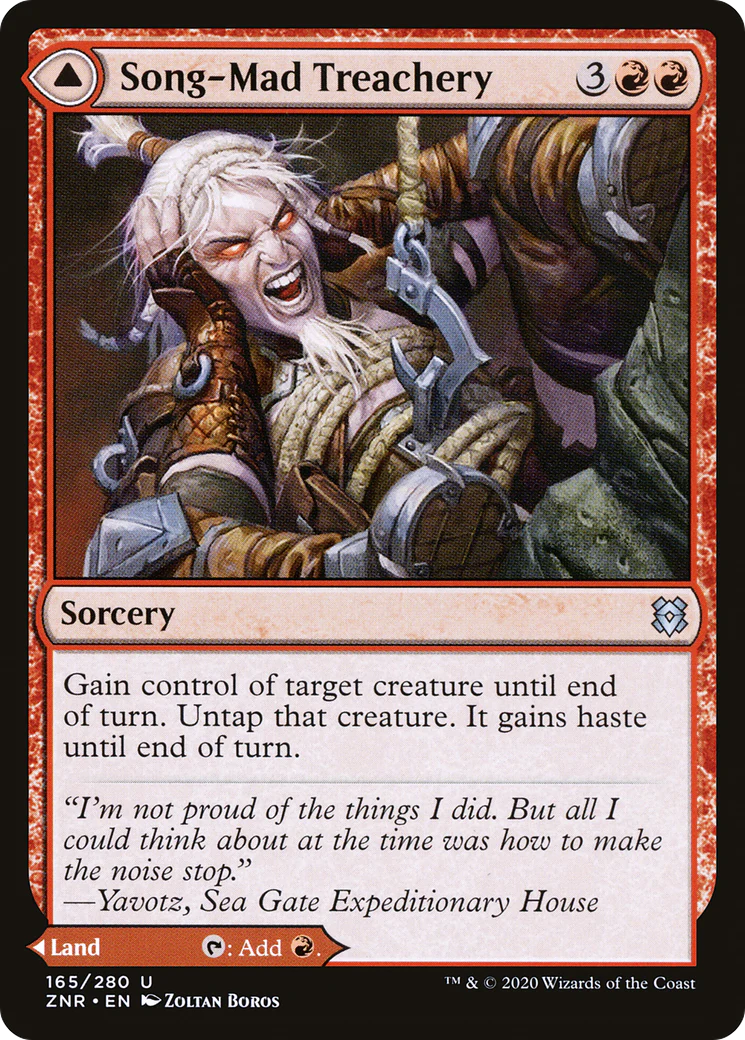 Song-Mad Treachery // Song-Mad Ruins (ZNR-165) - Zendikar Rising Foil - Image 5