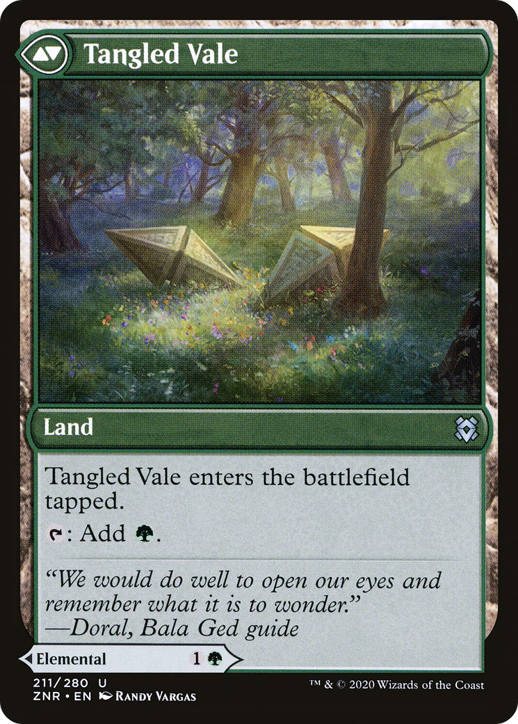 Tangled Florahedron // Tangled Vale (ZNR-211) - Zendikar Rising Foil - Image 2