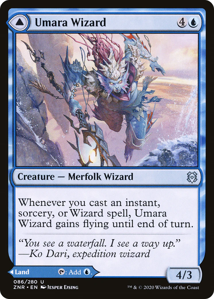 Umara Wizard // Umara Skyfalls (ZNR-086) - Zendikar Rising Foil - Image 3